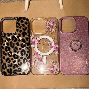 Kate Spade Leopard, Floral, and Pink Glitter Phone Cases